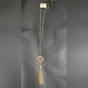 Pomina 22" Marble Tassel Necklace - New With Tags